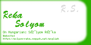 reka solyom business card